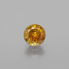 Esfalerita amarillo natural de 0,69 ct, corte redondo, VS