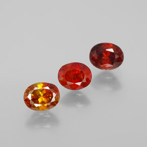 Gemas de esfalerita naranja natural de  ct, corte óvalo, VS