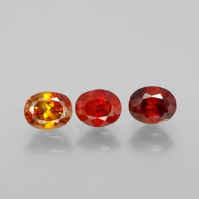 Gemas de esfalerita naranja natural de  ct, corte óvalo, VS