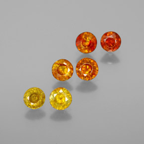 Gemas de esfalerita multicolor natural de  ct, corte redondo, VS