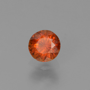 Esfalrita Naranja rojizo natural de 0.42 ct, Corte Redondo, VS