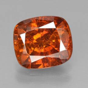 Esfalerita naranja natural de 2,98 ct, corte cojín, VS-SI