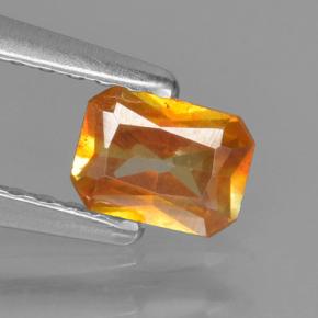 Esfalrita Naranja amarillo natural de 0.39 ct, corte esmeralda, VS-SI