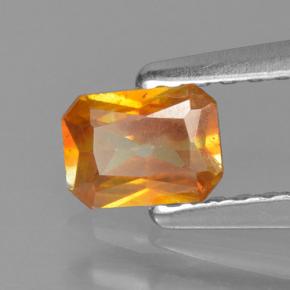 Esfalrita Naranja amarillo natural de 0.39 ct, corte esmeralda, VS-SI
