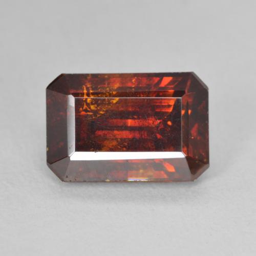 5.04ct Natural Naranja rojizo esfalerita, corte esmeralda, SI-I1