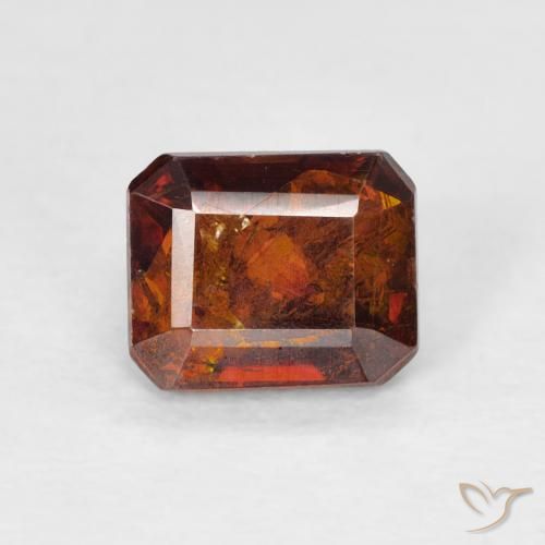 1.32ct Natural Naranja oscuro esfalerita, corte esmeralda, I1