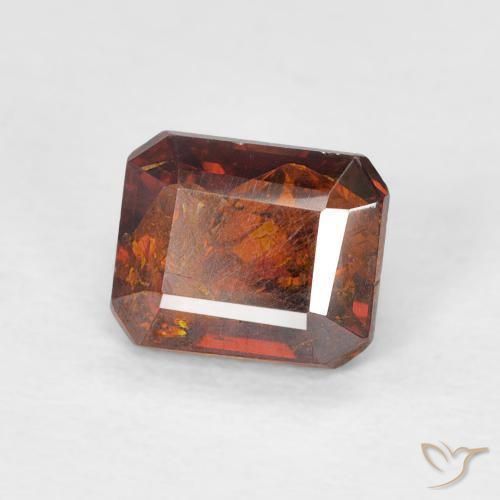 Esfalrita Naranja oscuro natural de 1.32 ct, Corte Octágono / Esmeralda, I1