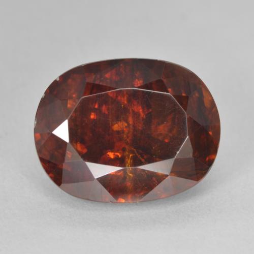 12.19ct Natural Naranja oscuro esfalerita, Ovalada, SI-I1