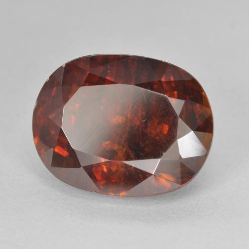 Esfalrita Naranja oscuro natural de 12.19 ct, Ovalada, SI-I1