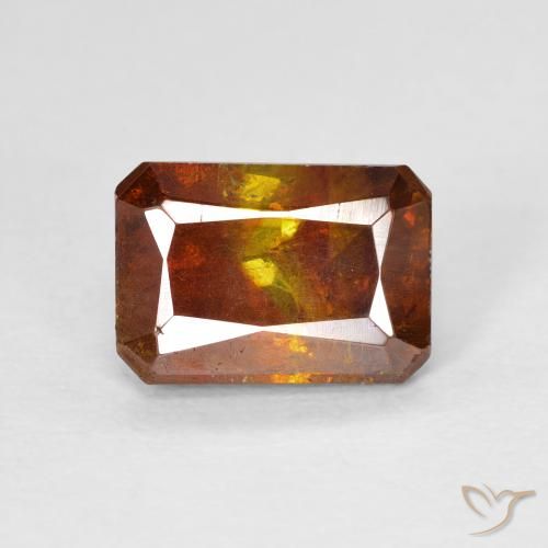 3.36ct Natural Naranja marrón esfalerita, corte esmeralda, SI