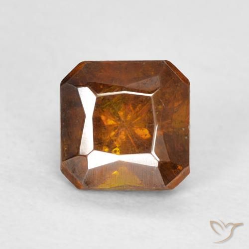 0.90ct Natural Naranja terroso Esfalrita, corte esmeralda, SI-I1