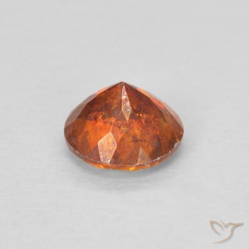 Esfalrita Naranja rojizo natural de 0.85 ct, Redondo, SI