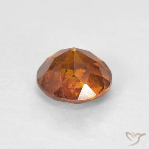 Esfalrita Medium Dark-Orange natural de 0.79 ct, Redondo, SI-I1