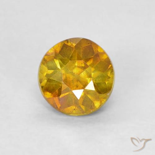 0.49ct Natural Naranja albaricoque esfalerita, Redondo, SI-I1