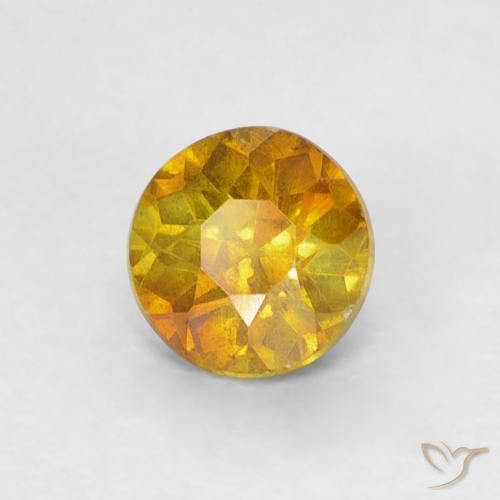Esfalrita Naranja albaricoque natural de 0.49 ct, Redondo, SI-I1