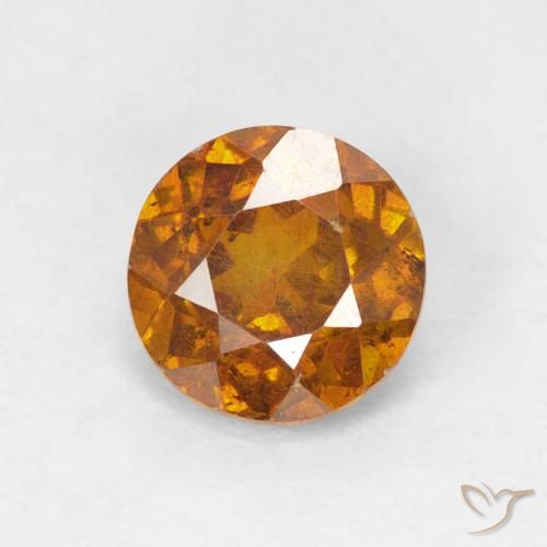 1.00ct Natural Naranja terroso esfalerita, Redondo, SI-I1
