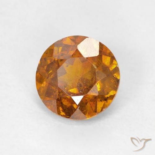 Esfalrita Naranja terroso natural de 1.00 ct, Redondo, SI-I1