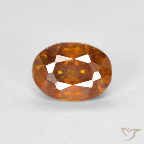 0.81ct Natural Naranja oscuro esfalerita, Ovalada, SI-I1