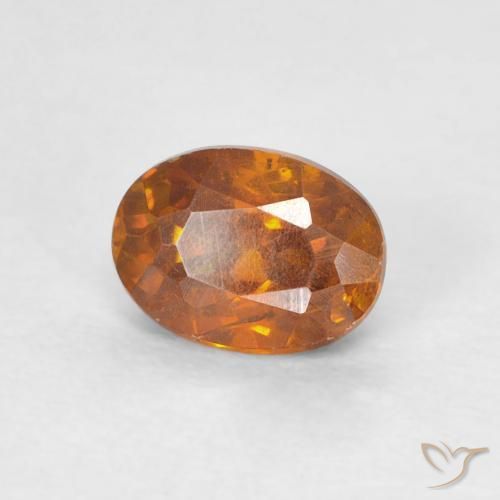 Esfalrita Naranja oscuro natural de 0.81 ct, Ovalada, SI-I1