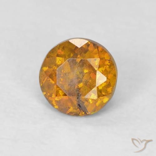 Esfalrita Naranja oscuro natural de 0.56 ct, Redondo, SI-I1