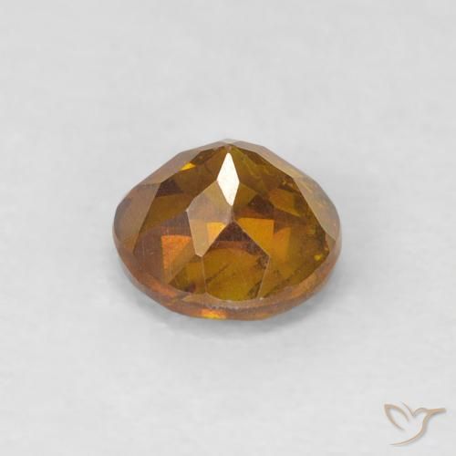 Esfalrita Naranja oscuro natural de 0.56 ct, Redondo, SI-I1