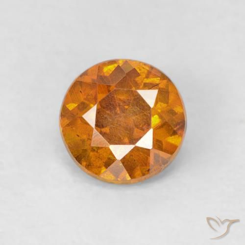 0.53ct Natural Naranja terroso esfalerita, Redondo, SI-I1