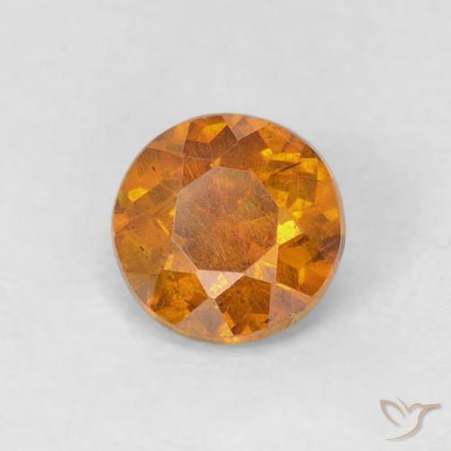 Esfalrita Naranja terroso natural de 0.53 ct, Redondo, SI-I1