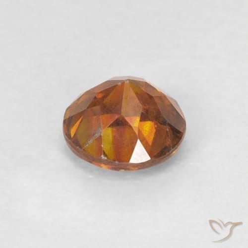 Esfalrita Medium Dark-Orange natural de 0.56 ct, Redondo, SI-I1