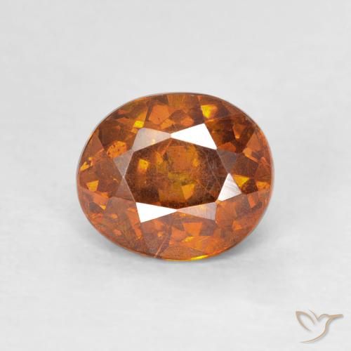 1.28ct Natural Medium Dark-Orange esfalerita, Ovalada, SI-I1