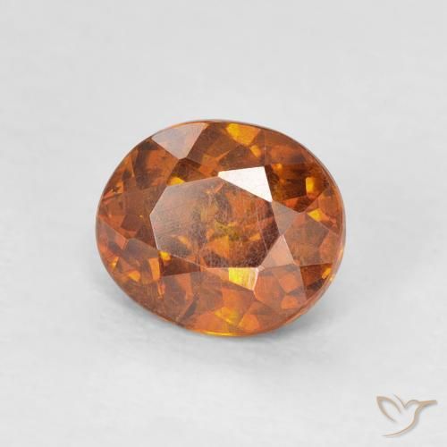 Esfalrita Medium Dark-Orange natural de 1.28 ct, Ovalada, SI-I1