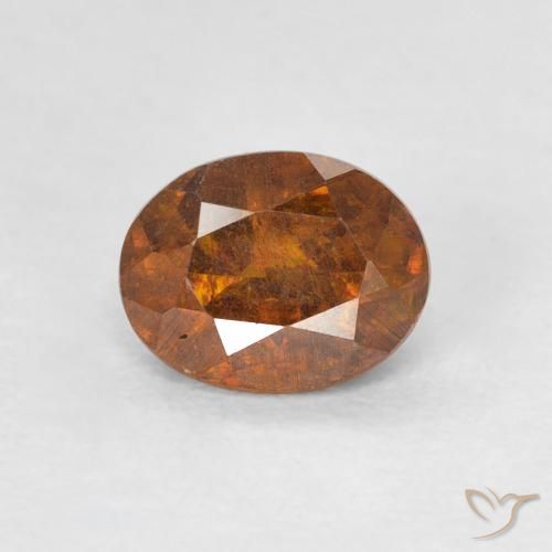 0.92ct Natural Naranja medio esfalerita, Ovalada, SI-I1