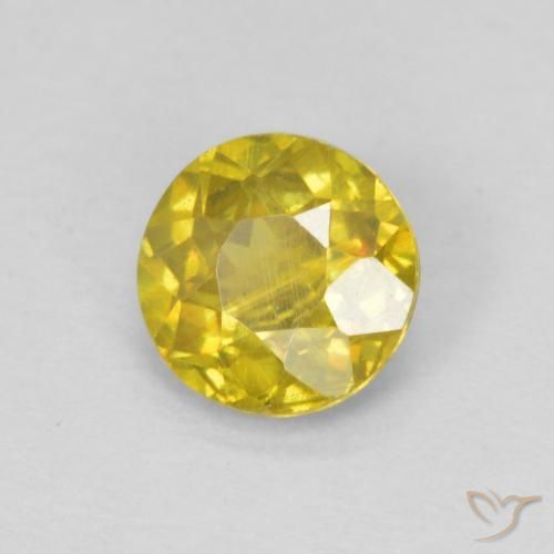 Esfalrita Amarillo otoño natural de 0.62 ct, Redondo, VS-SI