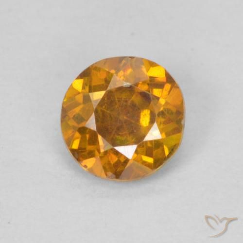 0.36ct Natural Naranja marrón Esfalrita, Redondo, SI-I1