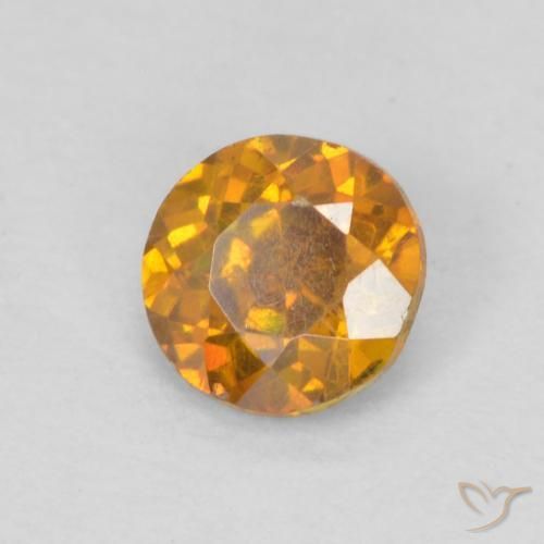 Esfalrita Naranja marrón natural de 0.36 ct, Redondo, SI-I1