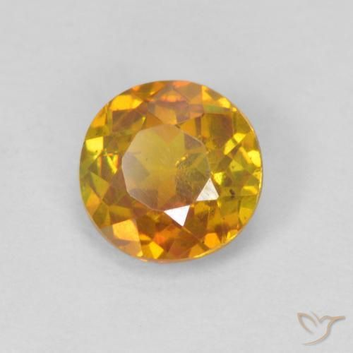 Esfalrita Naranja medio natural de 0.69 ct, Redondo, SI-I1
