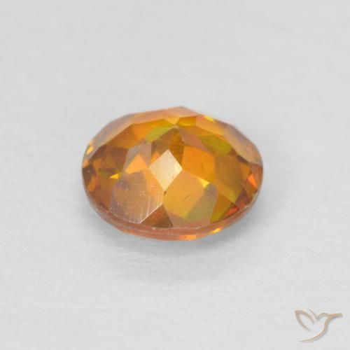 Esfalrita Naranja medio natural de 0.69 ct, Redondo, SI-I1