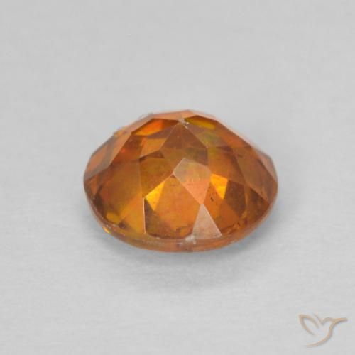 Esfalrita Medium Dark-Orange natural de 0.79 ct, Redondo, SI-I1
