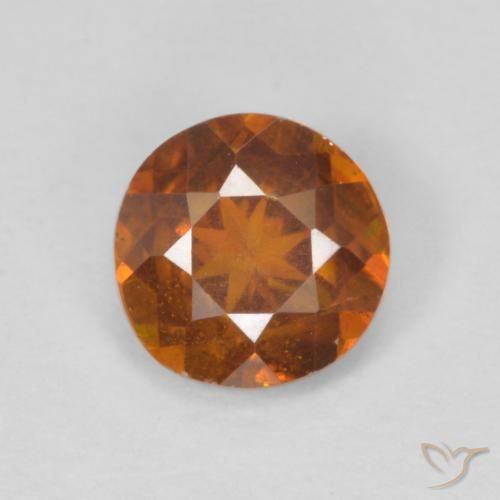 0.92ct Natural Naranja rojizo esfalerita, Redondo, SI-I1