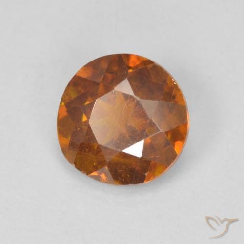 Esfalrita Naranja rojizo natural de 0.92 ct, Redondo, SI-I1