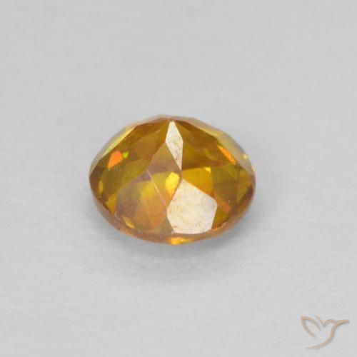 Esfalrita Naranja medio natural de 0.57 ct, Redondo, SI-I1