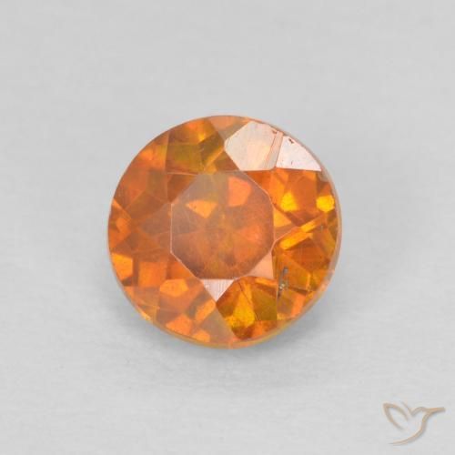 Esfalrita Naranja claro natural de 0.81 ct, Redondo, SI-I1