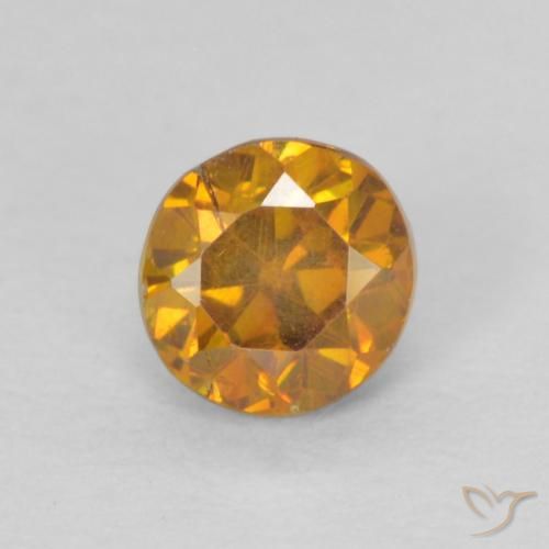 0.46ct Natural Naranja marrón esfalerita, Redondo, SI-I1
