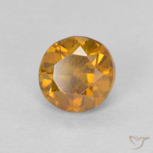 Esfalrita Naranja marrón natural de 0.46 ct, Redondo, SI-I1
