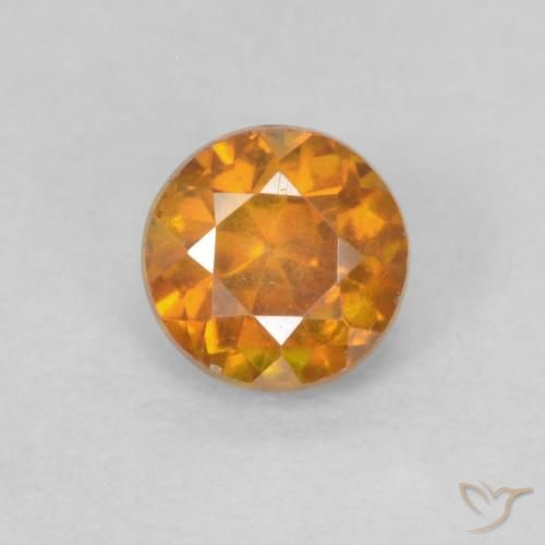 0.38ct Natural Naranja medio esfalerita, Redondo, SI-I1