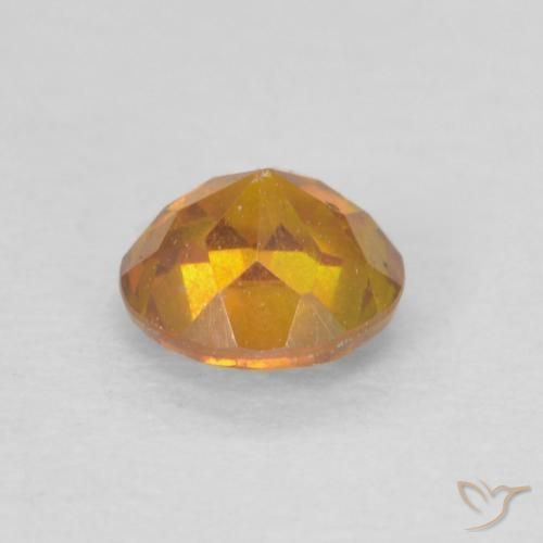 Esfalrita Naranja medio natural de 0.42 ct, Redondo, SI-I1
