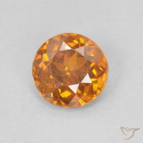 0.38ct Natural Naranja medio Esfalrita, Redondo, SI-I1