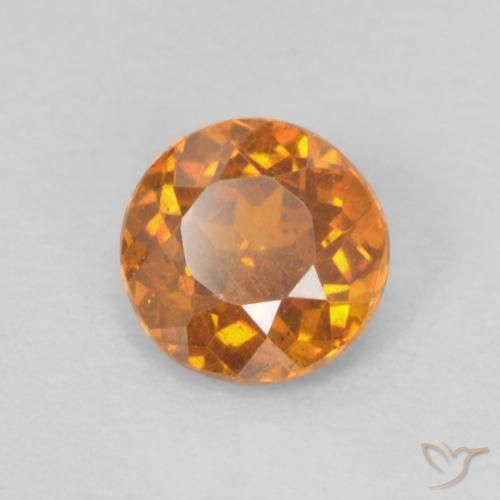 Esfalrita Naranja medio natural de 0.38 ct, Redondo, SI-I1