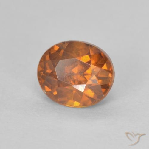 Esfalrita Naranja oscuro natural de 0.93 ct, Ovalada, SI-I1