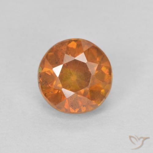 0.94ct Natural Naranja sidra esfalerita, Redondo, SI-I1