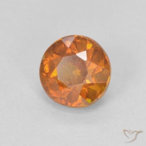 Esfalrita Naranja sidra natural de 0.94 ct, Redondo, SI-I1